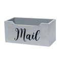 Elegant Designs Rustic Farmhouse Wooden Tabletop Decorative Script Word "Mail" Organizer Box, Letter Holder, Gray Wash HG2010-GMB